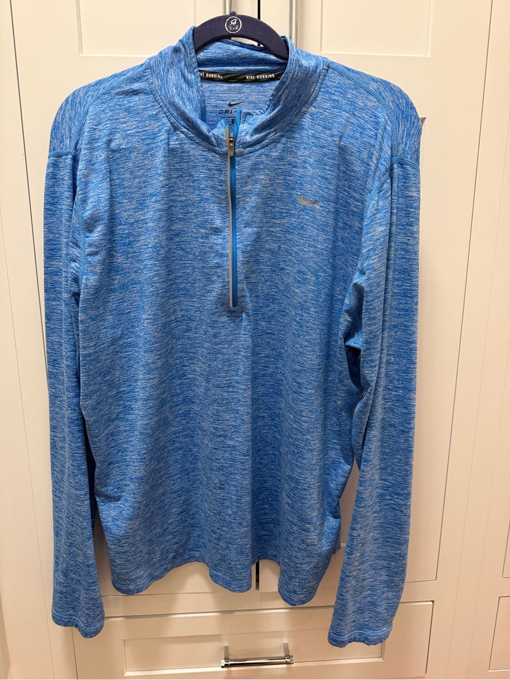 Nike 2x Blue Heather Dri-FIT Quarter-Zip Performance Pullover